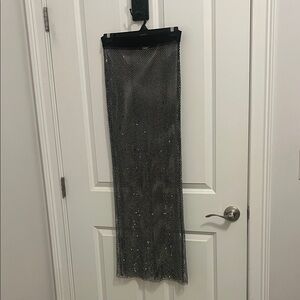 Sans Souci Black Mesh Maxi Skirt